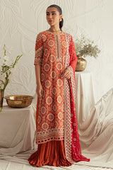 CRIMSON RUBY-4PC CHIFFON EMBROIDERED SUIT