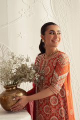 CRIMSON RUBY-4PC CHIFFON EMBROIDERED SUIT