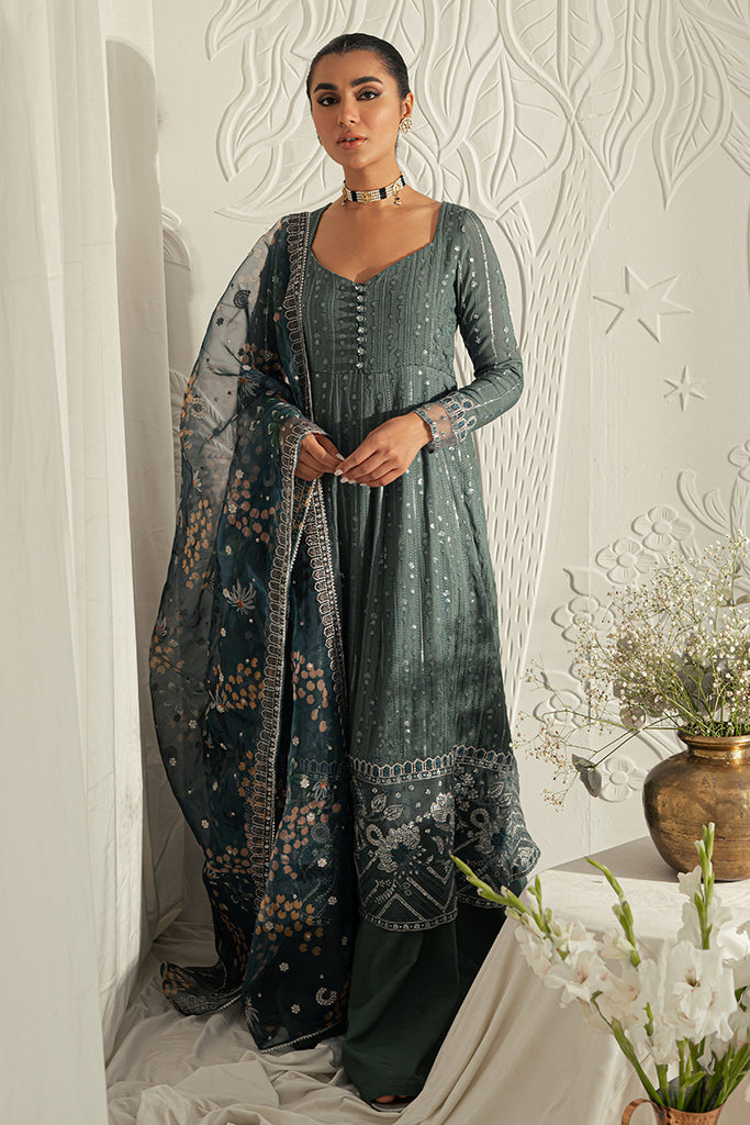 VINTAGE EBONY-4PC SILK EMBROIDERED SUIT