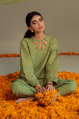 FLORET FRINGE-3PC CHIKAN KARI LAWN SUIT