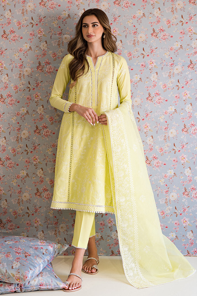 CALLA GREEN-3PC EMBROIDERED LAWN SUIT