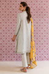 SILVER LUCENT-3PC EMBROIDERED LAWN SUIT