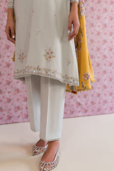 SILVER LUCENT-3PC EMBROIDERED LAWN SUIT