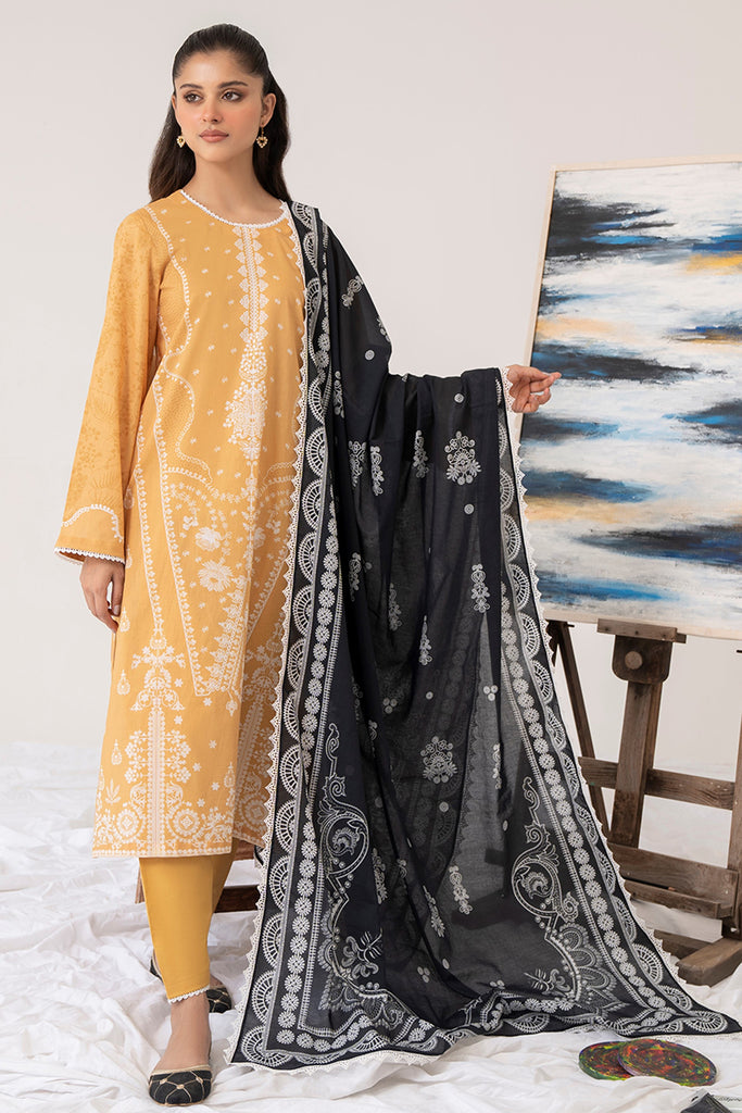 BISQUE GRACE-3PC PRINTED LAWN SUIT