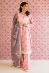 ROSE GLEAM-3PC PRINTED LAWN SUIT