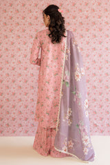 ROSE GLEAM-3PC PRINTED LAWN SUIT