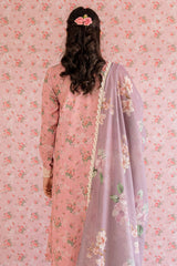 ROSE GLEAM-3PC PRINTED LAWN SUIT