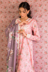 ROSE GLEAM-3PC PRINTED LAWN SUIT