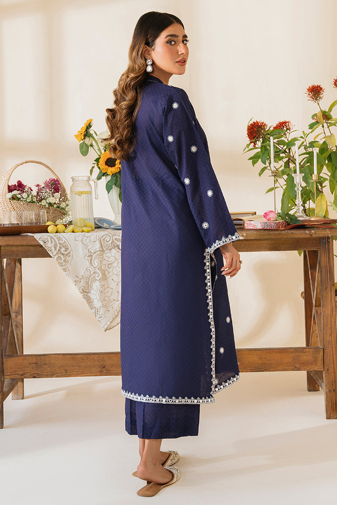 Azure Grace Steel Blue Tropical Floral Straight Shirt & Trouser 2PC Set main image 1
