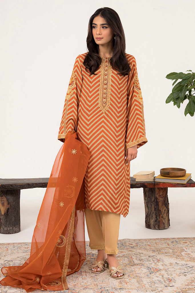 SAFFRON SCARLET-2PC (SHIRT & DUPATTA)