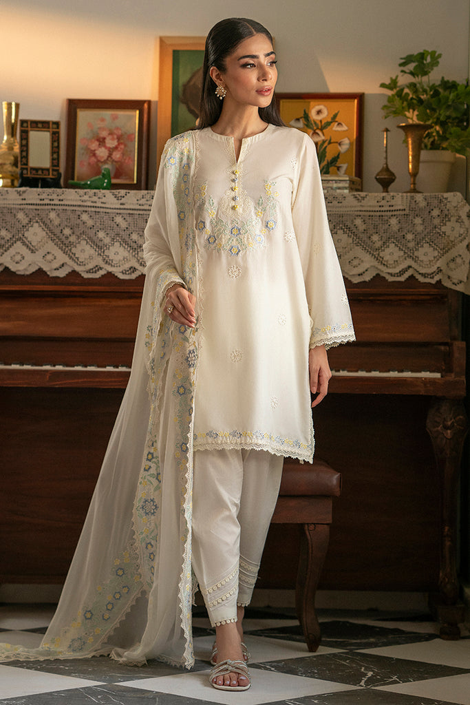 GRIZZLED PEARL-3PC EMBROIDERED SUIT