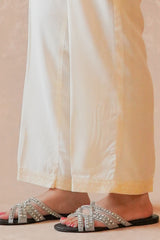 MARSHMALLOW 3- LINEN EMBROIDERED PANTS