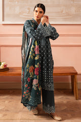 AZURE SERENITY-3 PIECE EMBROIDERED SUIT