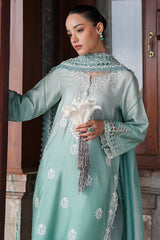 AQUA MELODY-3PC SATIN EMBROIDERED SUIT