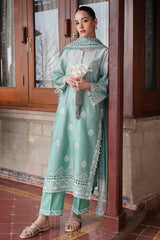 AQUA MELODY-3PC SATIN EMBROIDERED SUIT