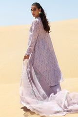 LAVENDER FOG-STITCH 3PC: LAWN EMBROIDERED SUIT