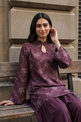 BERRY GARDEN-2PC LINEN PRINTED SUIT