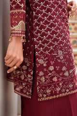 CRIMSON CASCADE-3PC CHIFFON EMBROIDERED PRET