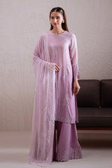 LAVENDER SWIRL-3PC (SHIRT, TROUSER & DUPATTA)