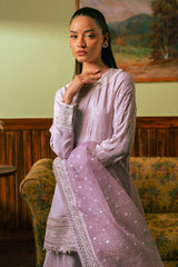 WISTERIA PLUM-3 PIECE EMBROIDERED SILK SUIT