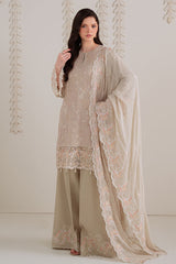 MEADOW MIST-3PC SILK EMBROIDERED SUIT