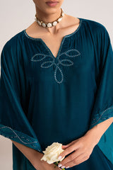 STARDUST DRAPE EMBROIDERED VELVET SHIRT