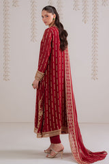 VERMILION BERRY-4PC CHIFFON EMBROIDERED SUIT