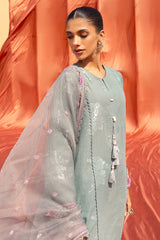 SILVER SHINE-3 PIECE COTTON JACQUARD SUIT