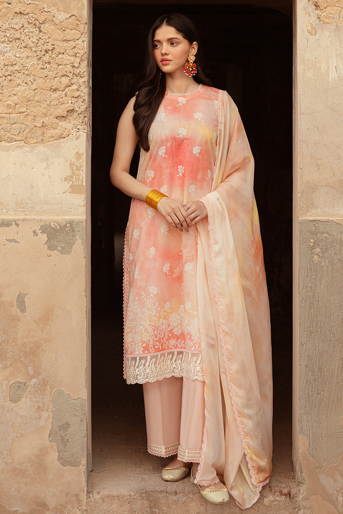 PEACH BLUSH-3 PIECE LAWN PRINTED SUIT