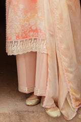 PEACH BLUSH-3 PIECE LAWN PRINTED SUIT