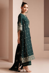 EMERALD GRACE-3 PIECE EMBROIDERED ORGANZA SUIT