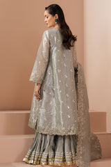 MINT AURA-4 PIECE EMBROIDERED SILK SUIT