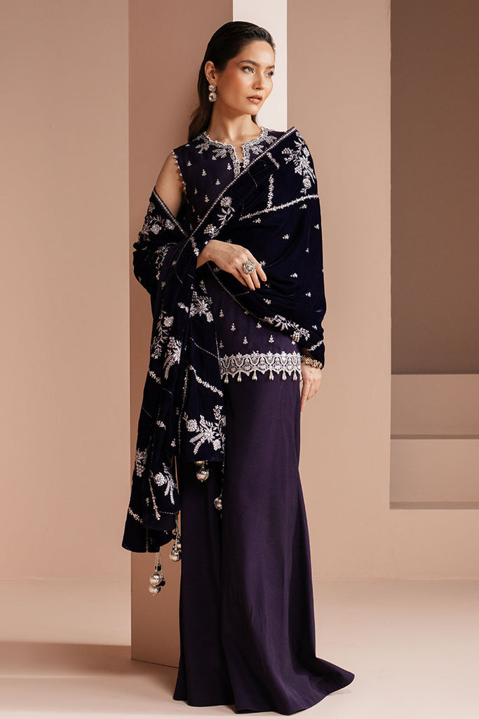 PURPLE MAJESTY-3 PIECE EMBROIDERED SILK SUIT