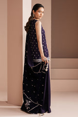 PURPLE MAJESTY-3 PIECE EMBROIDERED SILK SUIT