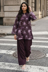 MIDNIGHT BLOSSOM-2PC KHADDAR PRINTED SUIT