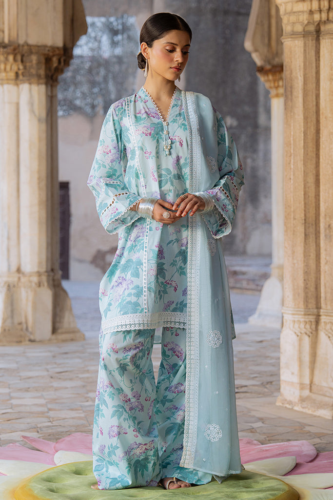 MINT GLAMOUR-3PC PRINTED LAWN SUIT