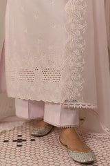 PALE LILAC-3 PC CHIKANKARI SUIT