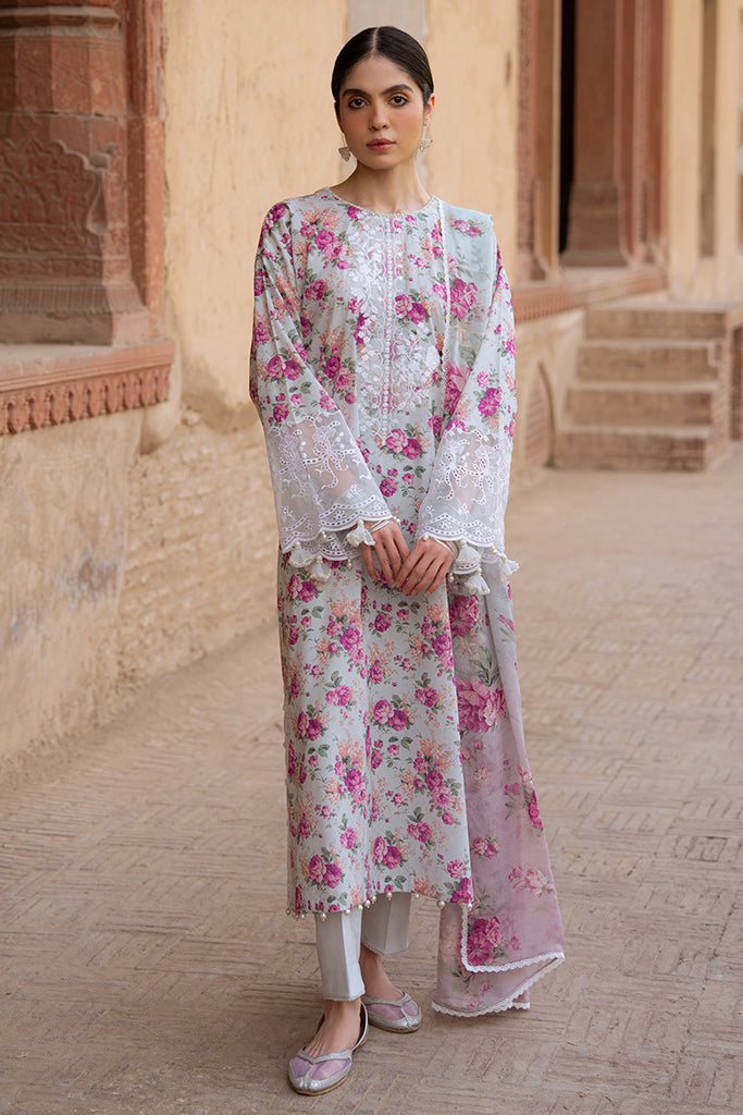 SPARKLING GEM-3PC PRINTED LAWN SUIT