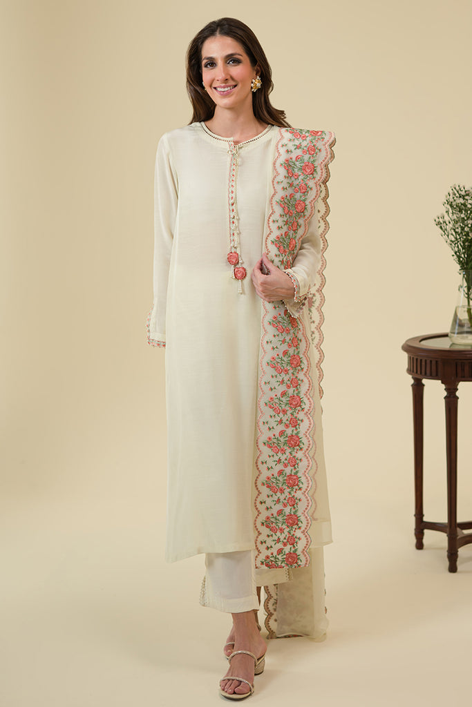 WHITE SWAN-2PC (SHIRT & DUPATTA)