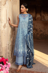 BLUE SAND-3 PIECE LAWN PRINTED SUIT