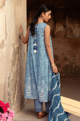 BLUE SAND-3 PIECE LAWN PRINTED SUIT