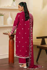 ROSE IMPRESSION-3 PIECE EMBROIDERED CAMBRIC SUIT