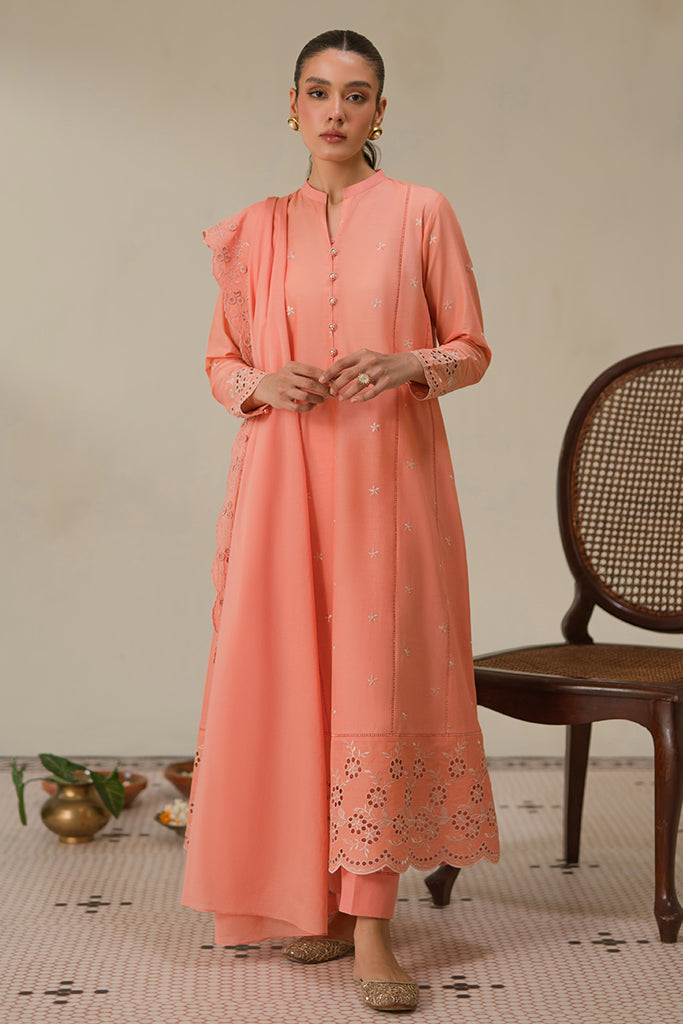 CORAL HAZE-3 PC CHIKANKARI SUIT