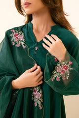 FOREST GREEN-2PC (SHIRT & DUPATTA)