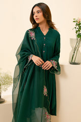 FOREST GREEN-2PC (SHIRT & DUPATTA)