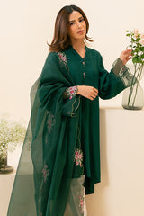 FOREST GREEN-2PC (SHIRT & DUPATTA)