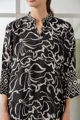 RAVEN HAZE SILK PRINTED SHIRT