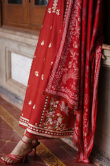 RUBY WHISPER-3PC SATIN EMBROIDERED SUIT