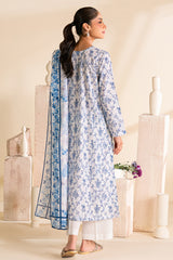 AZURE ASH-3 PC PRINTED LAWN SUIT