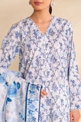 AZURE ASH-3 PC PRINTED LAWN SUIT